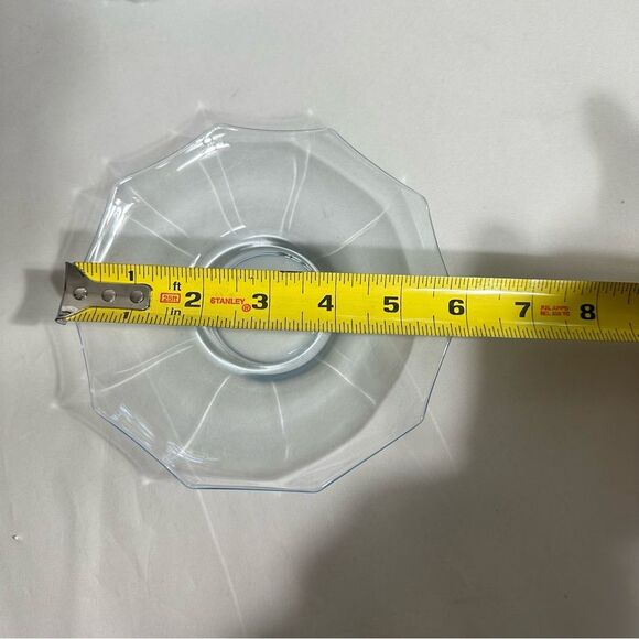 Cambridge Vintage Glass DECAGON Moonlight Blue Cups, Saucers & Plates Set 12 - Picture 14 of 16